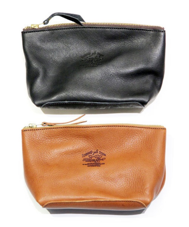 Leather Pouch L Washed