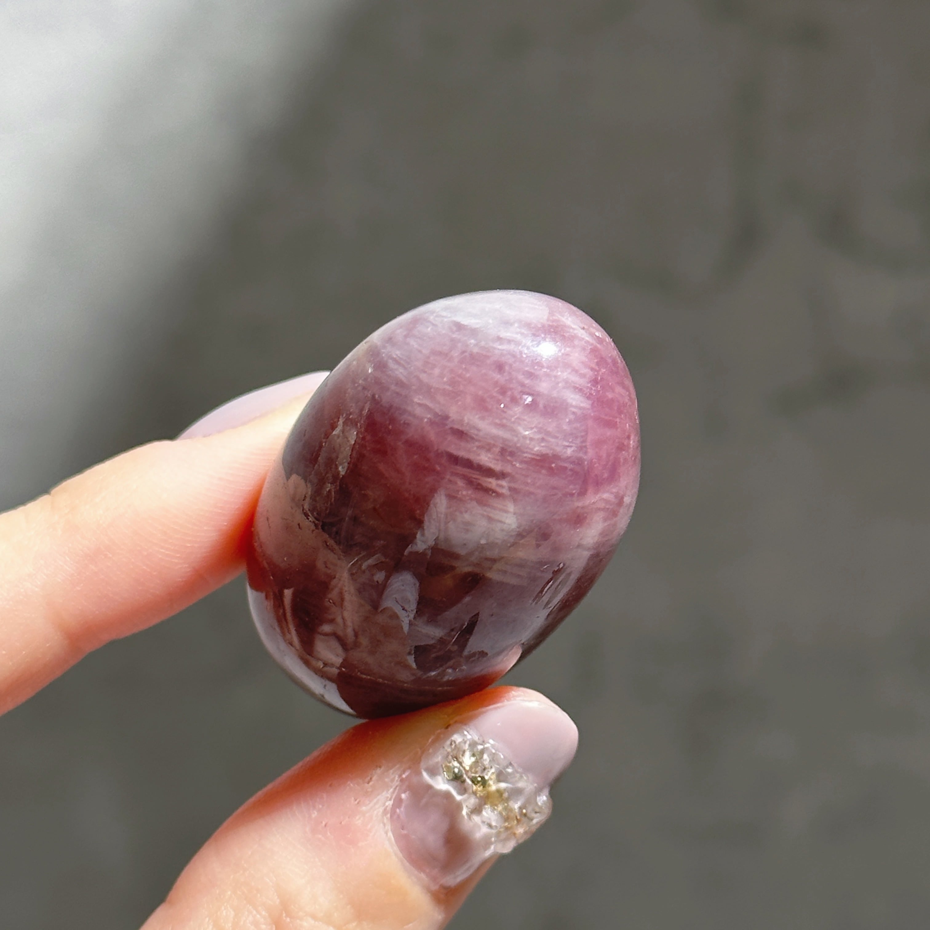 パープルローズクォーツ パームストーン33◇Purple Rose Quartz