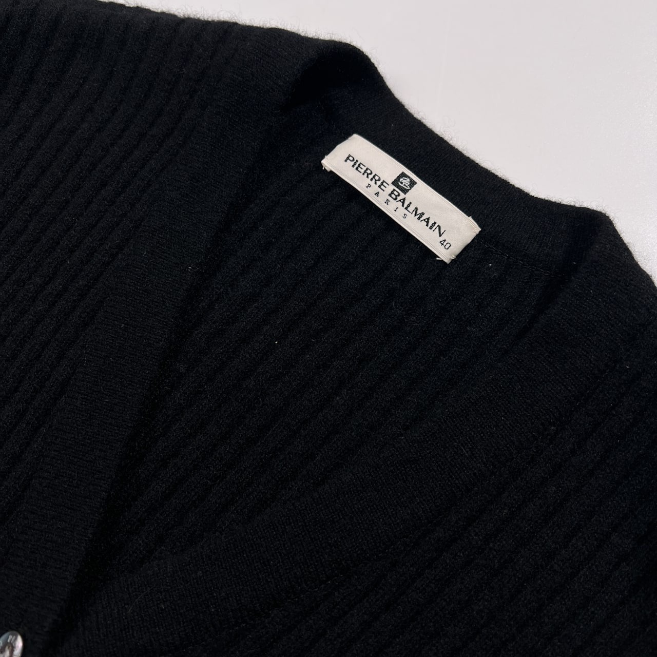 カシミヤ100% PIERRE BALMAIN ピエールバルマン ロング ニット カーディガン サイズ 40 /ブラック/レディース