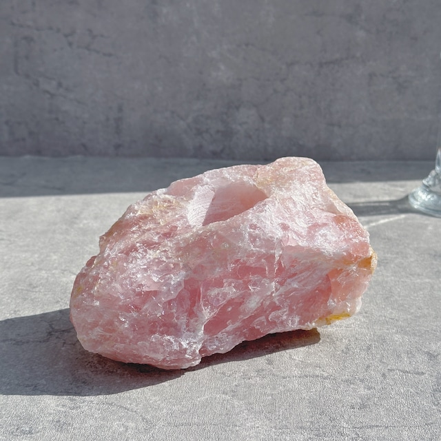 ローズクォーツキャンドルホルダー41◇Rose Quartz candle holder◇天然石・鉱物・パワーストーン