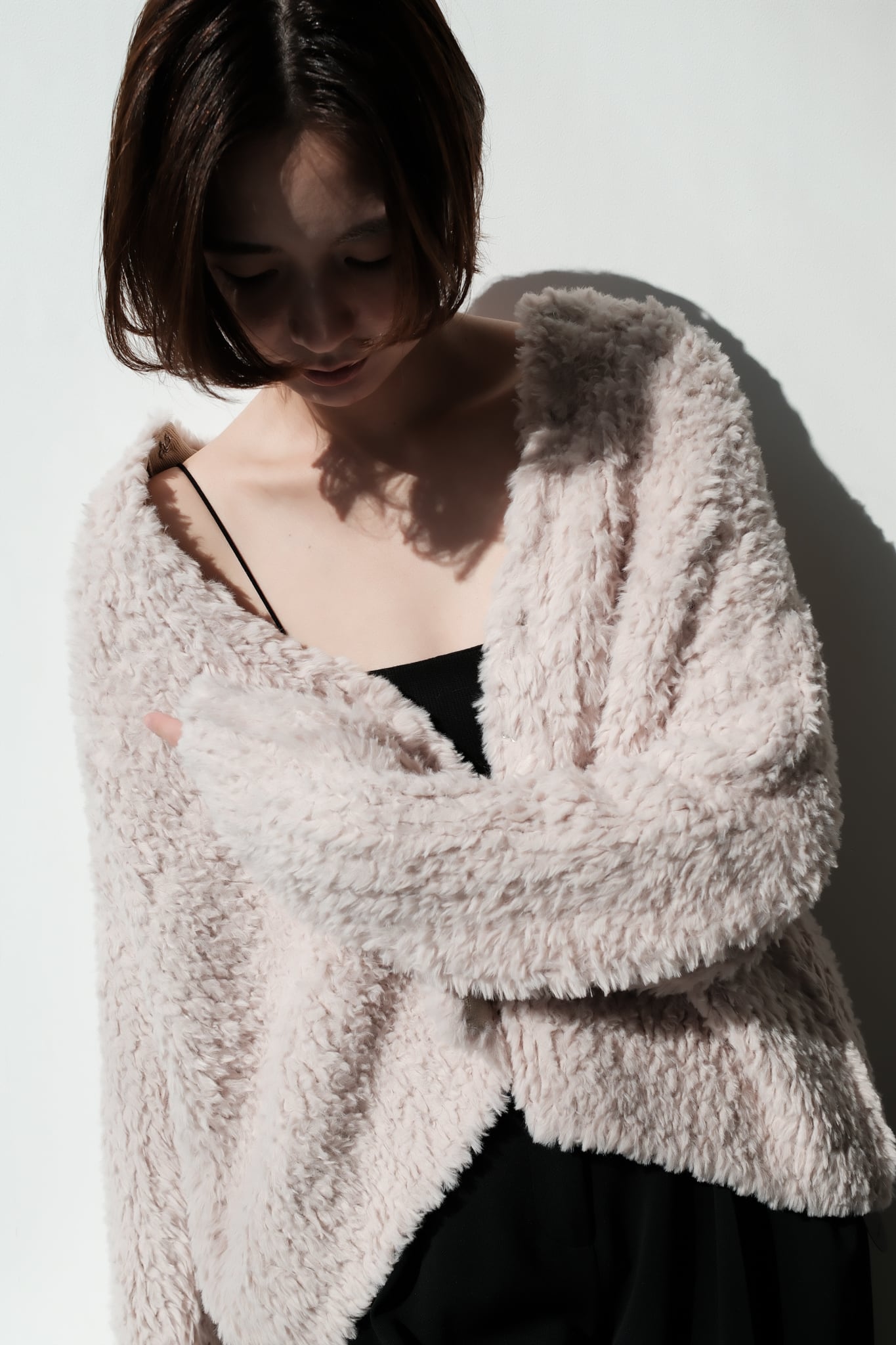 Fur knit coat ファーニットコート Ivory