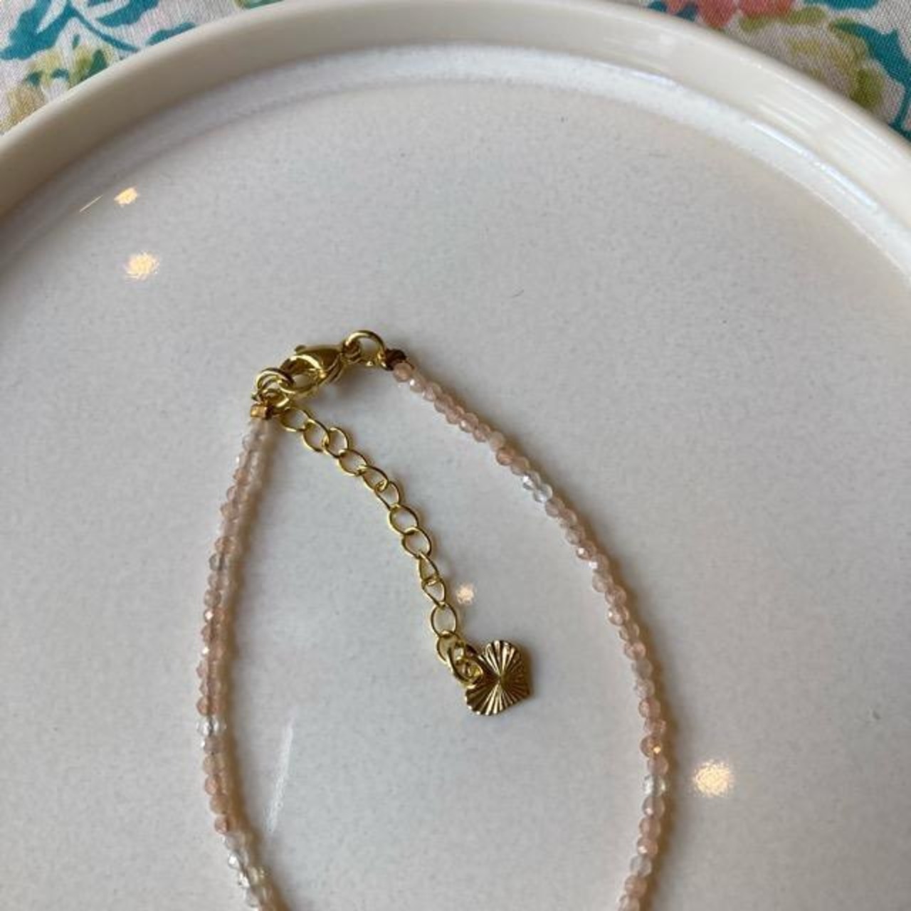 TOPANGA Jewelry　ミニジェムブレスレット　サンストーン　オレンジ　太陽の石　ナチュラルストーン　天然石　パワーストーン　ペンダント　クリスタル