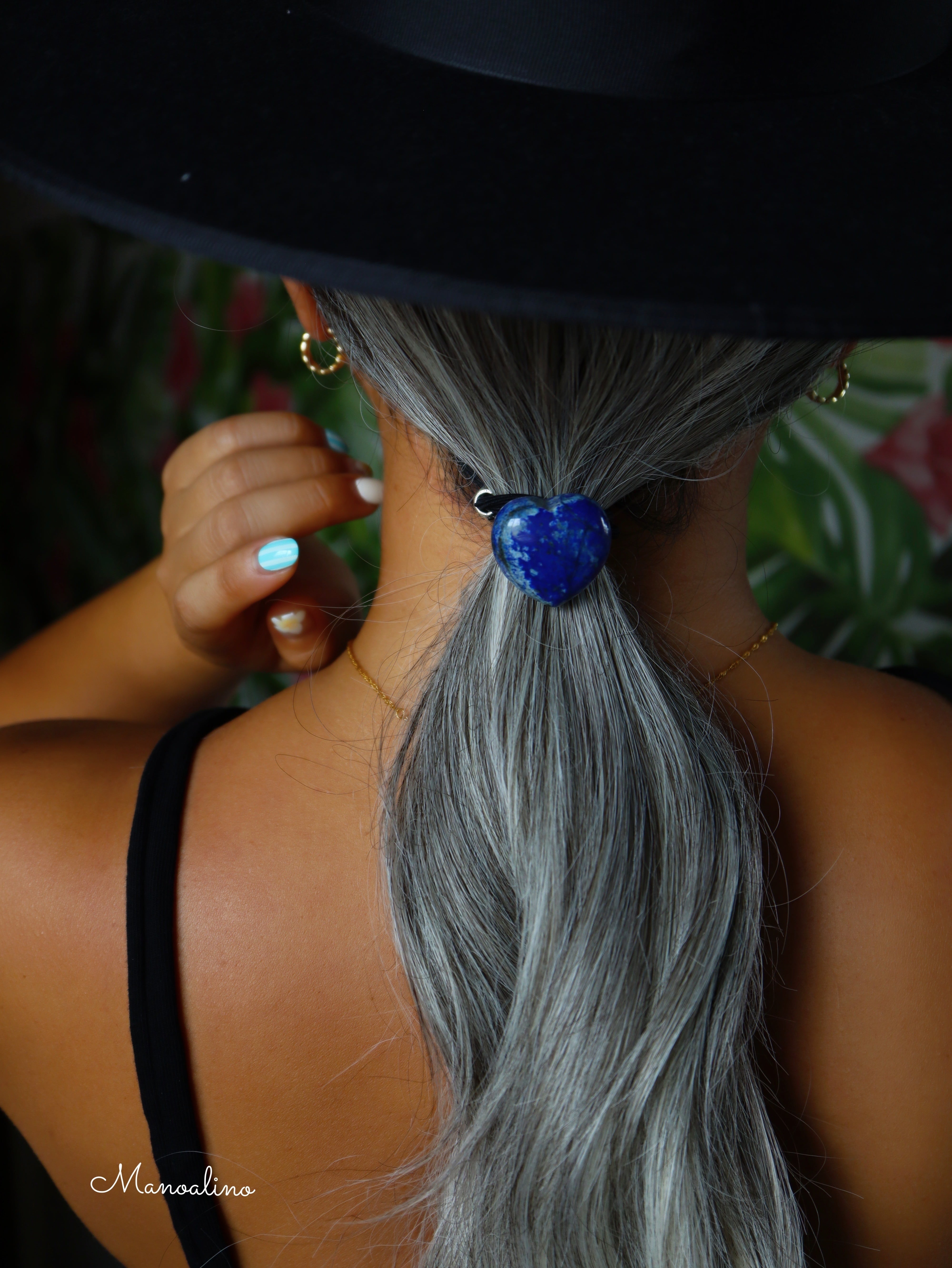 Pu'uwai Heart lapis lazuli hair accessory(ハートラピスラズリ