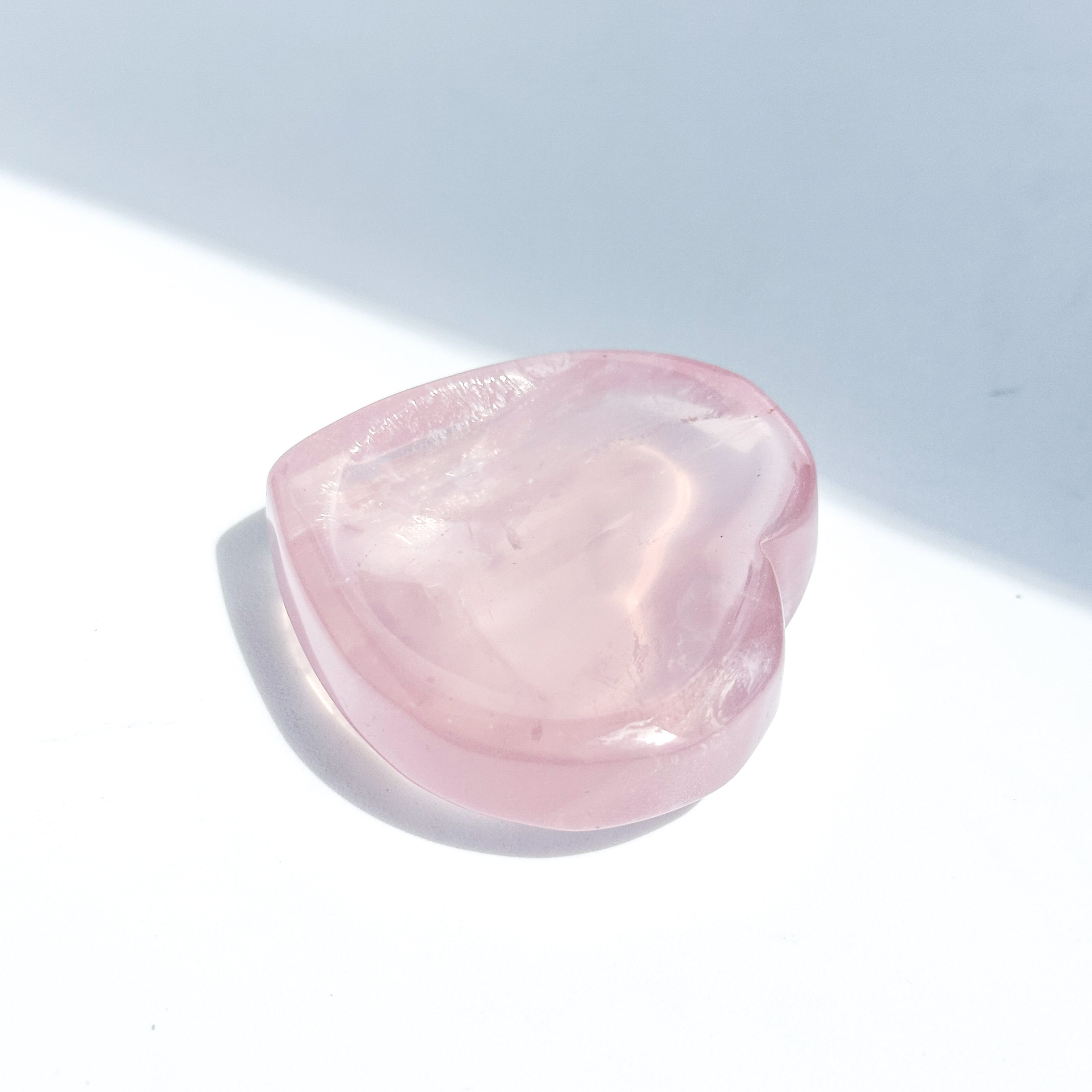 透明感◎ローズクォーツハート型のうつわ 31◇ Rose Quartz ◇天然石