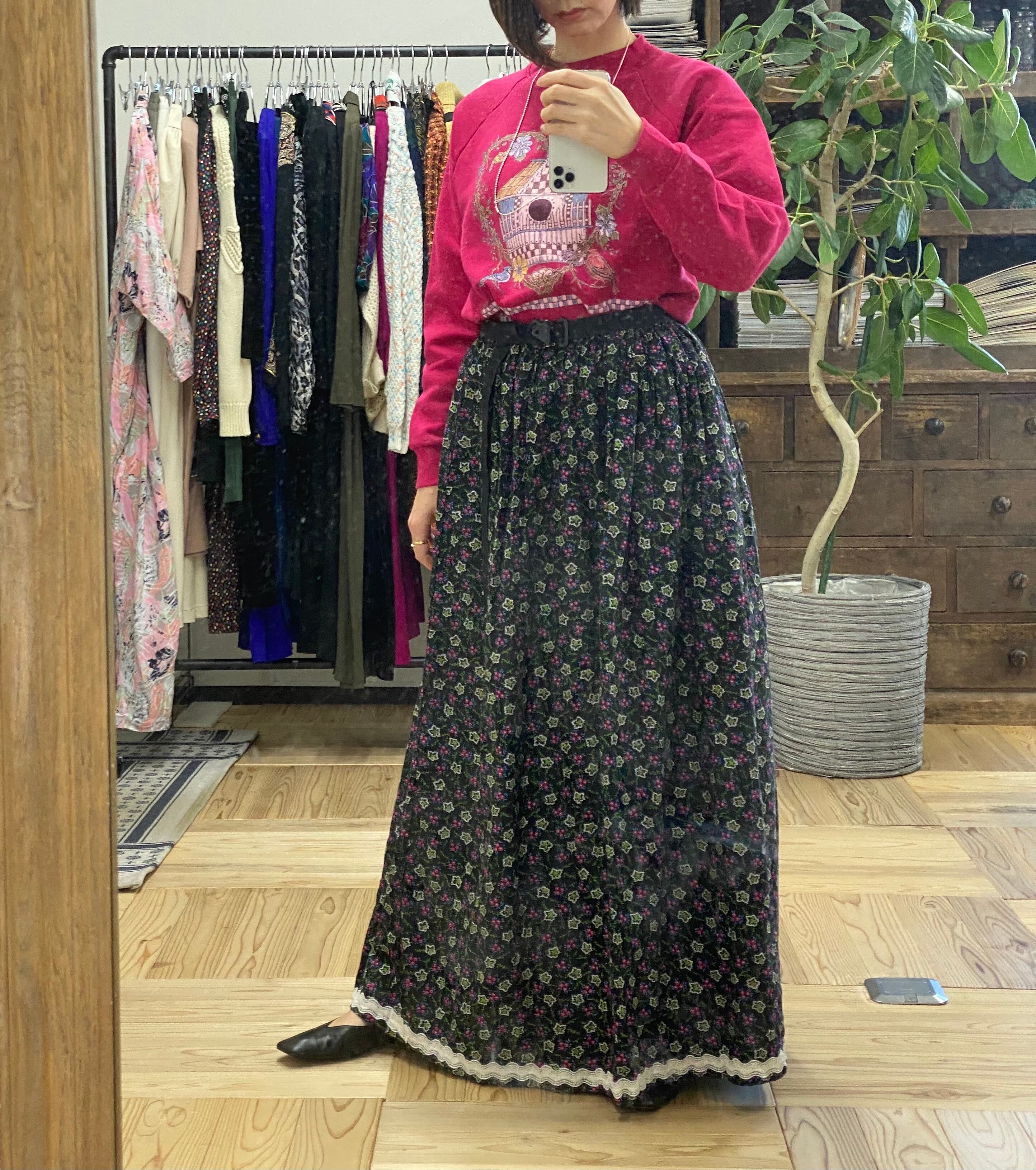 mini flower print maxi skirt