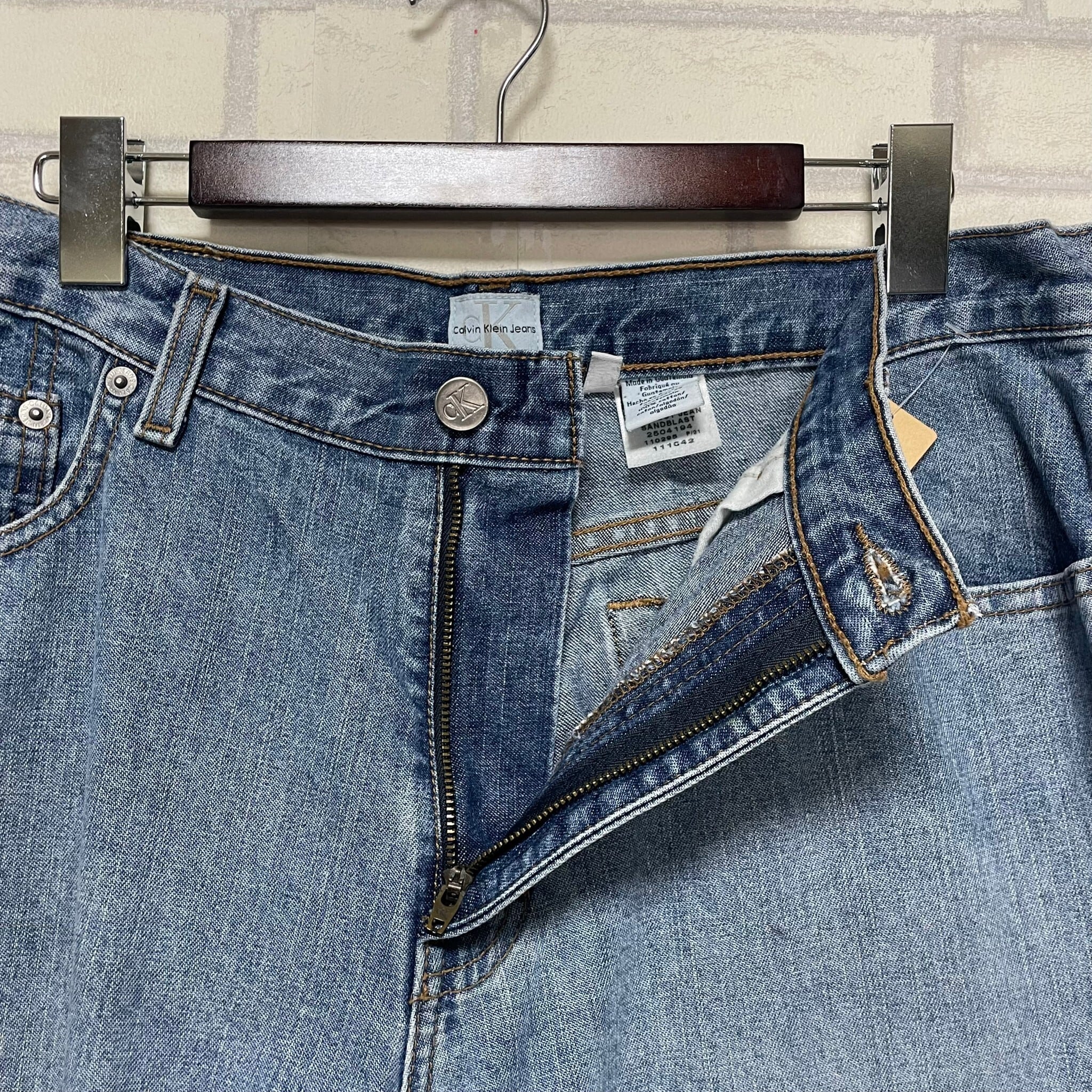 W36×L30】Calvin Klein デニムパンツ コットン100% 革パッチ | 古着屋 