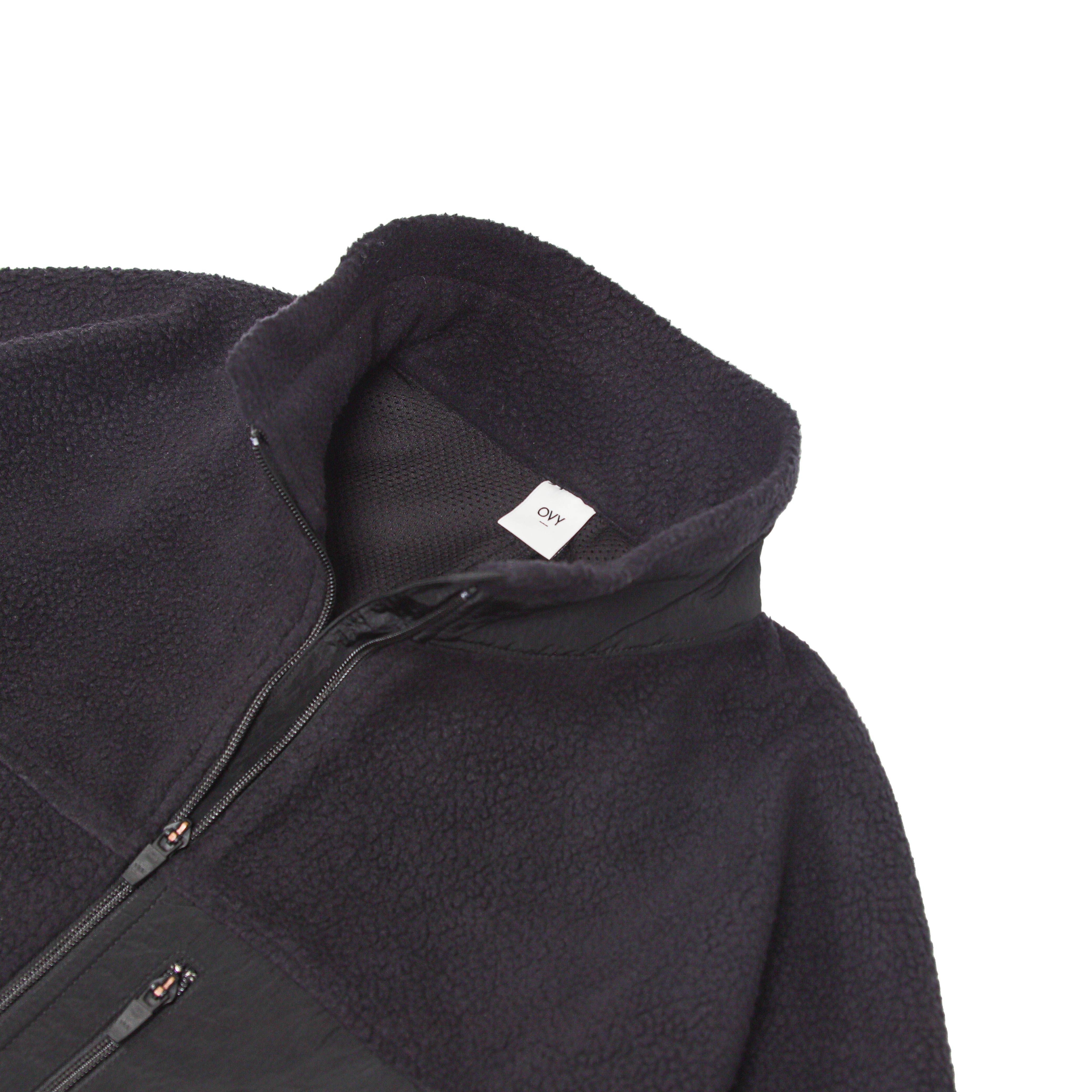 ovy Boa Fleece Nylon Combination Zip