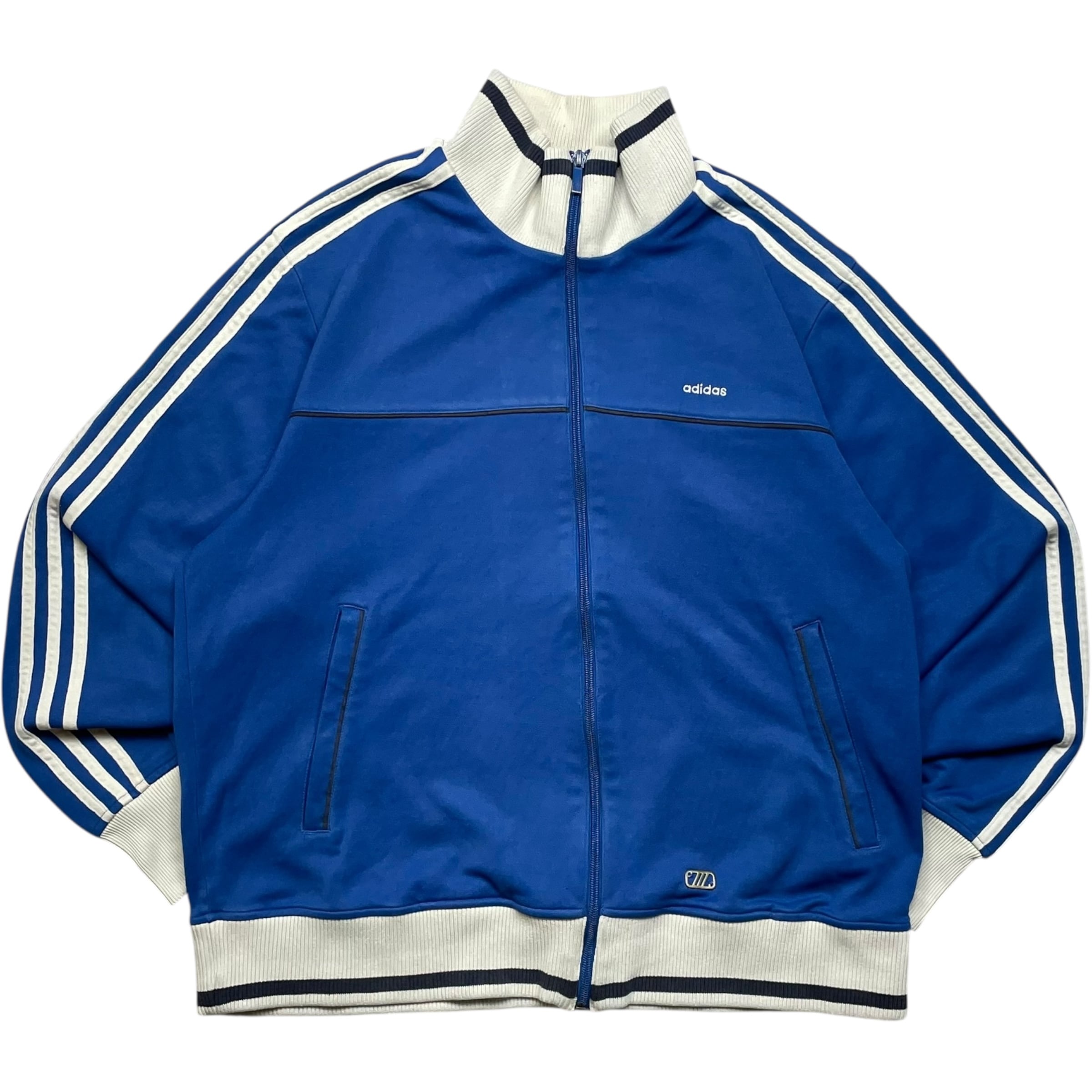 《L》 adidas アディダス トラックジャケット 刺繍ロゴ ブルー no.9066