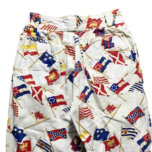 vintage GIANNI VERSACE flag pattern baggy denim pants