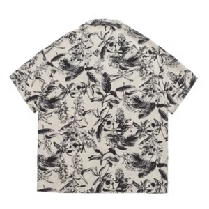 レトロ花柄ルーズ半袖シャツ　0753