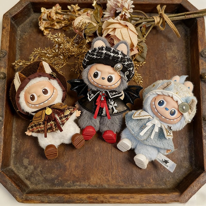 DIMOO ぬいぐるみ用 レース スパンコール ワンピース＋蝶リボンヘア