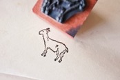 フランス 3.5c 小さなヤギさんとメランコリーな木製スタンプ ヴィンテージ