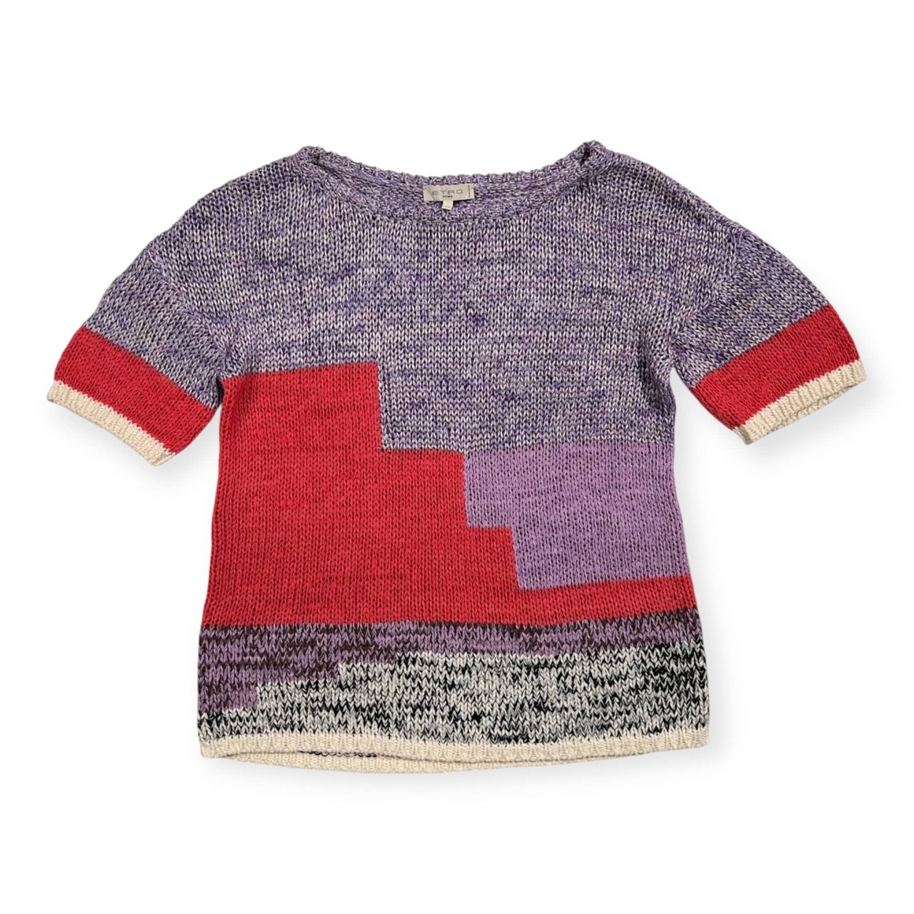 ETRO エトロ デザイン 半袖 コットン ニット セーター サイズ 40 /イタリー製/エトロジャパン/イタリー製