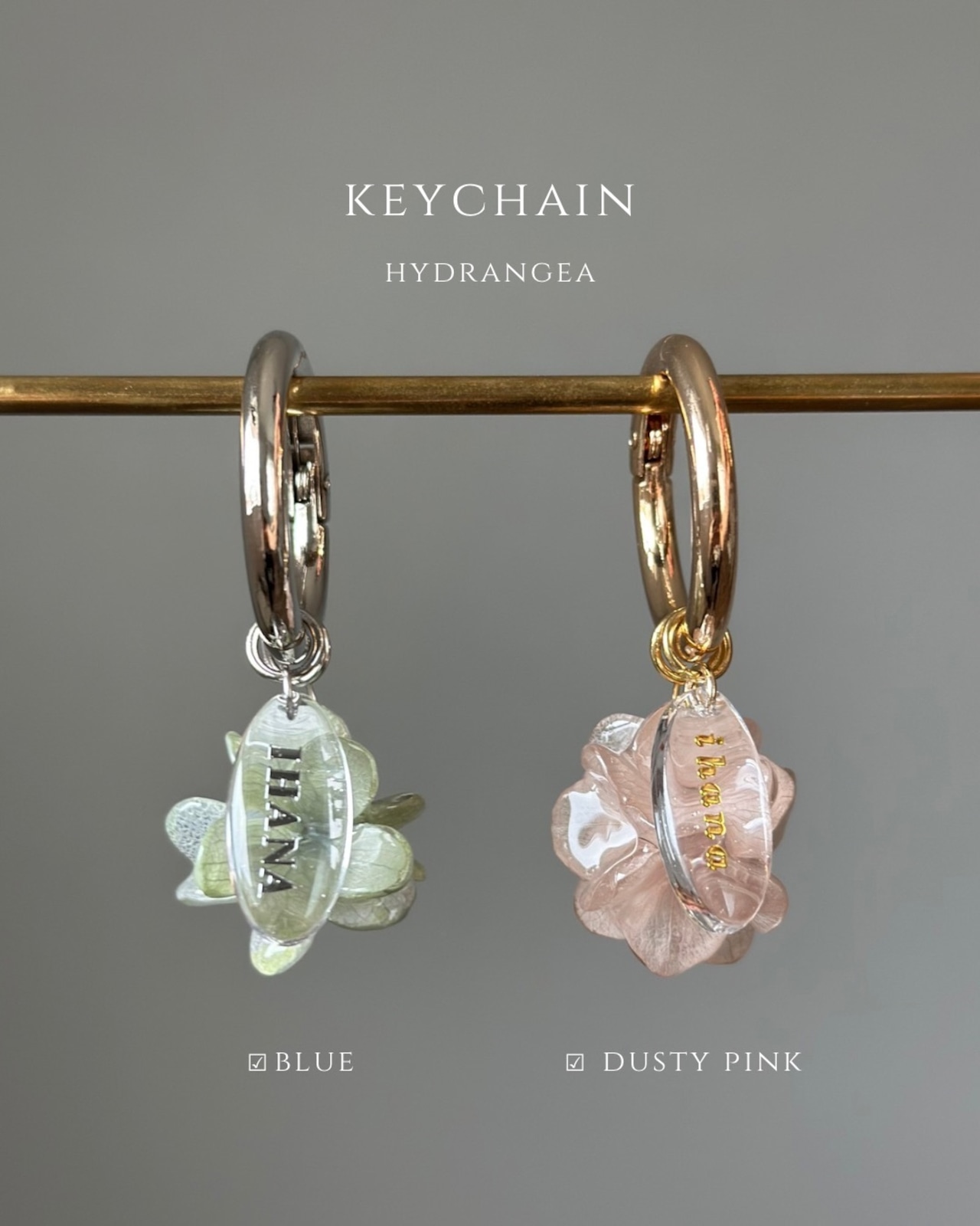 hydrangea keychain【name plate】
