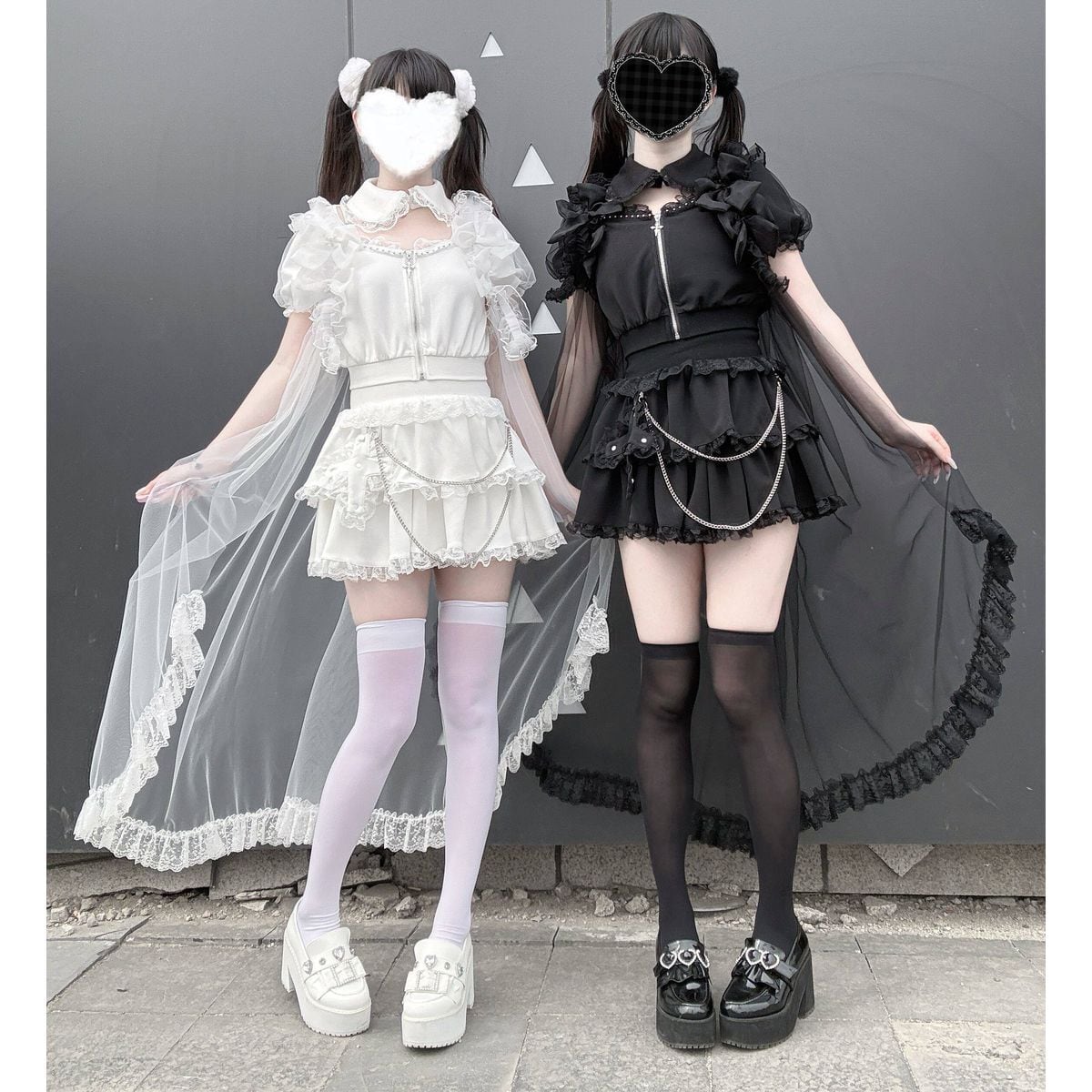 天使と悪魔のヴェールフリルセットアップ | Maiden's Rêve