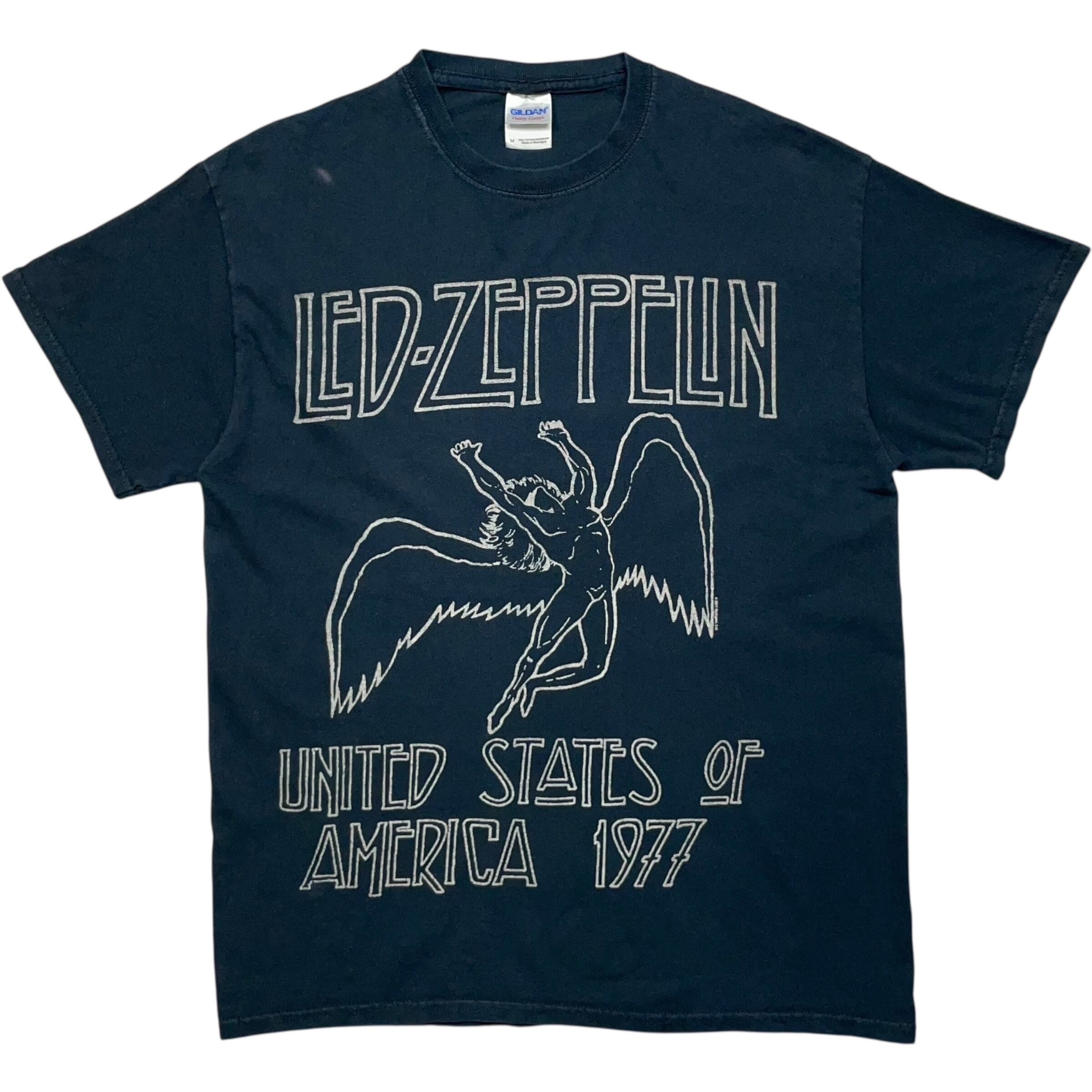 《M》GILDAN ギルダン バンドTシャツ LED ZEPPELIN レッドツェッペリン フロントプリント ブラック no.8481