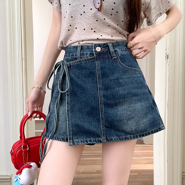 【CHUNUOシリーズ】★デニムスカート★ 2color ボトムス ファッション ミニ丈スカート 可愛い