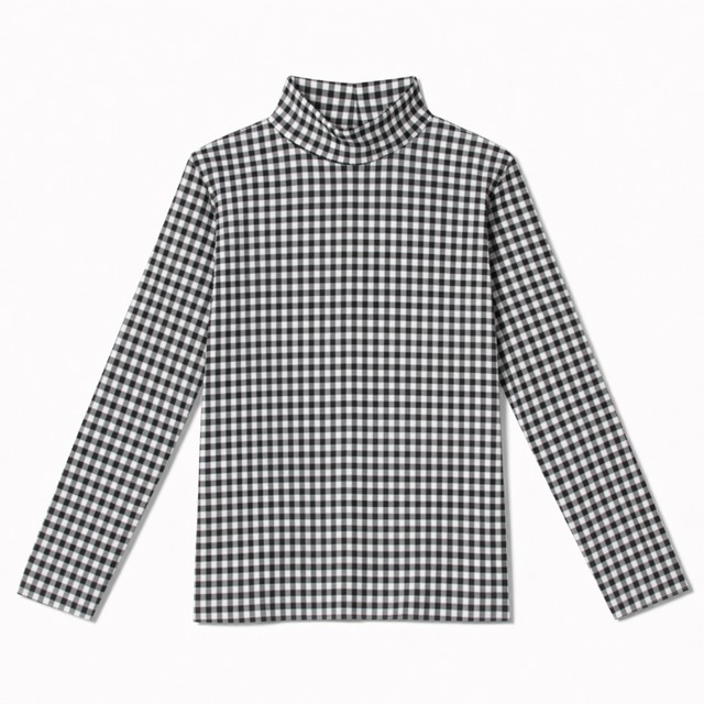 CHECK MOCKNECK TOP (OFF)