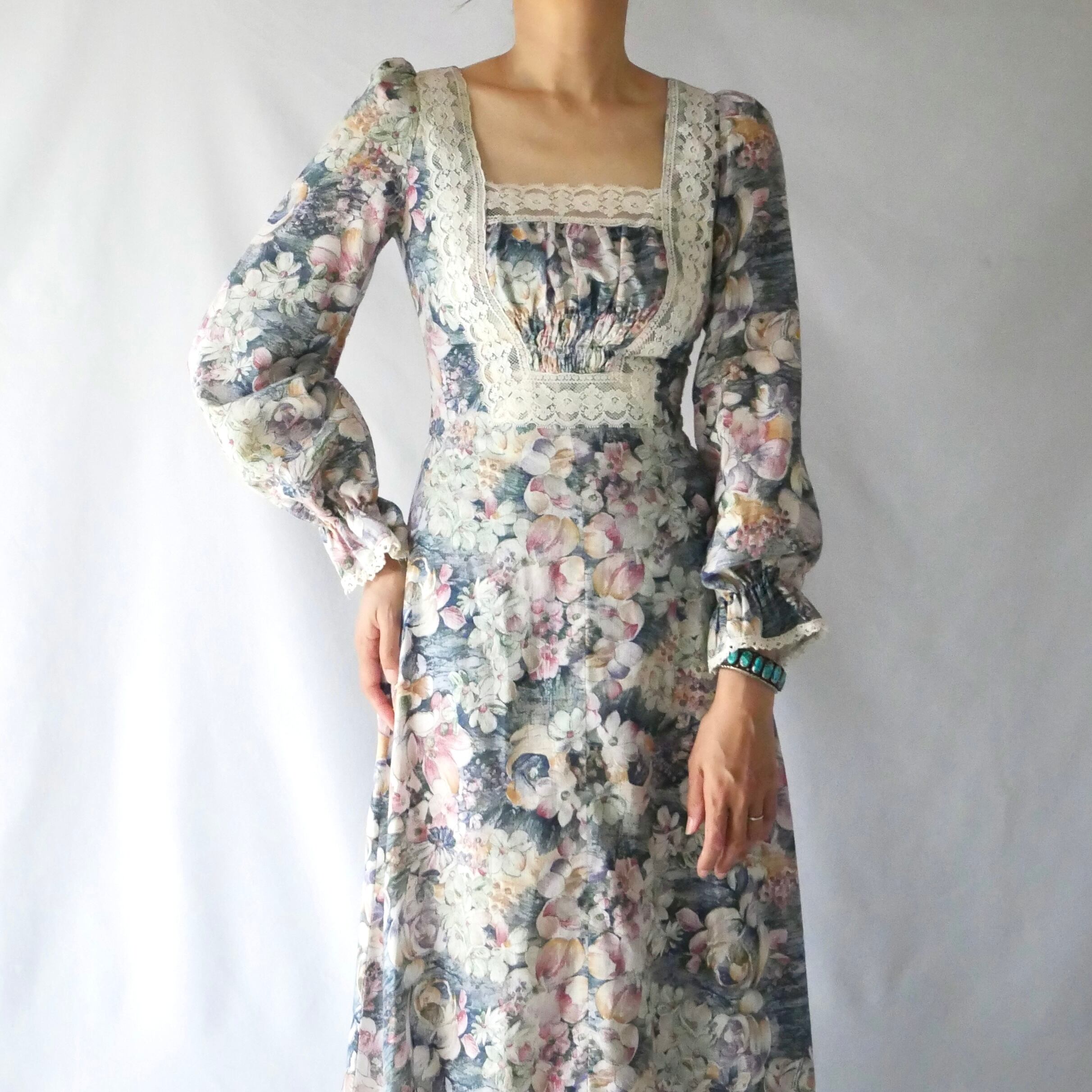 70s vintage Betty Lou of California floral maxi dress 70年代 70s vintage Betty Lou of California floral maxi dress 70年代