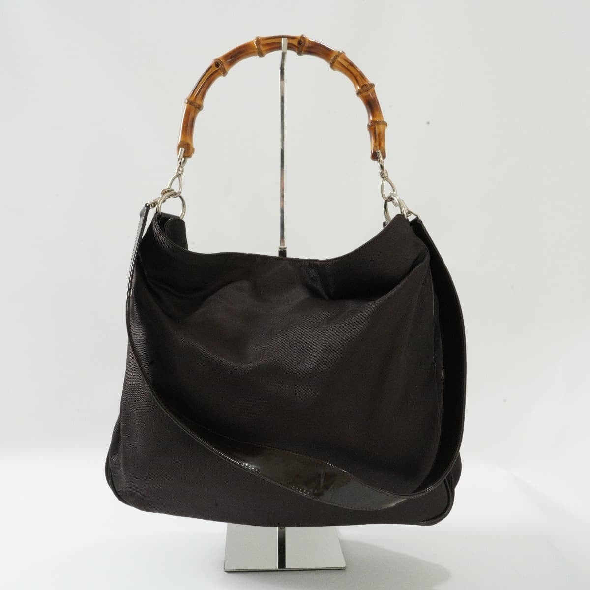 GUCCI グッチ ナイロン バンブー セミショルダー ハンドバッグ 1577  