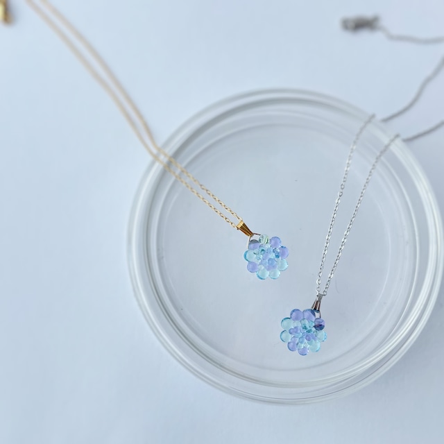 bouquet glass miniネックレス・紫陽花