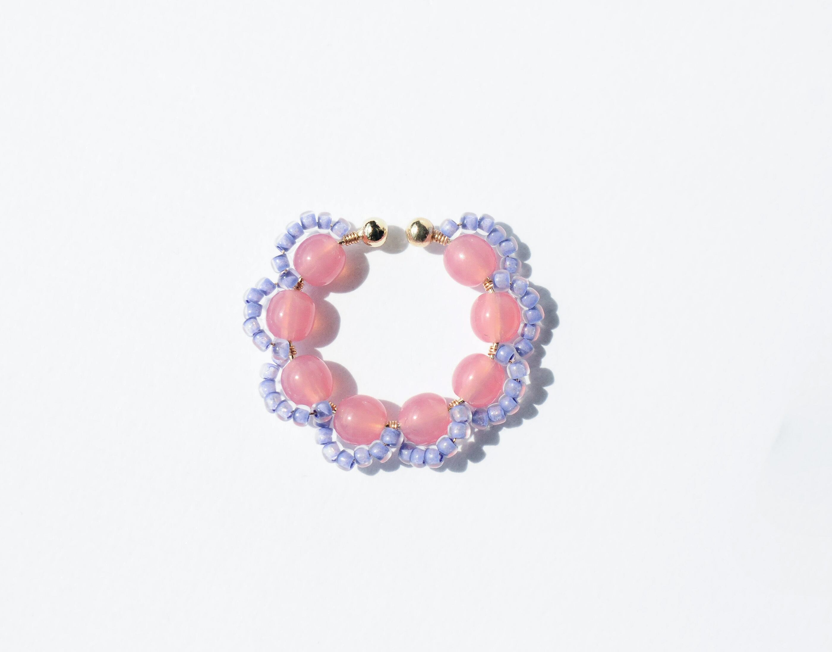 <Rollo~イロヅクビジュー~>イヤーカフ『 Momoiro × Fujiiro 』