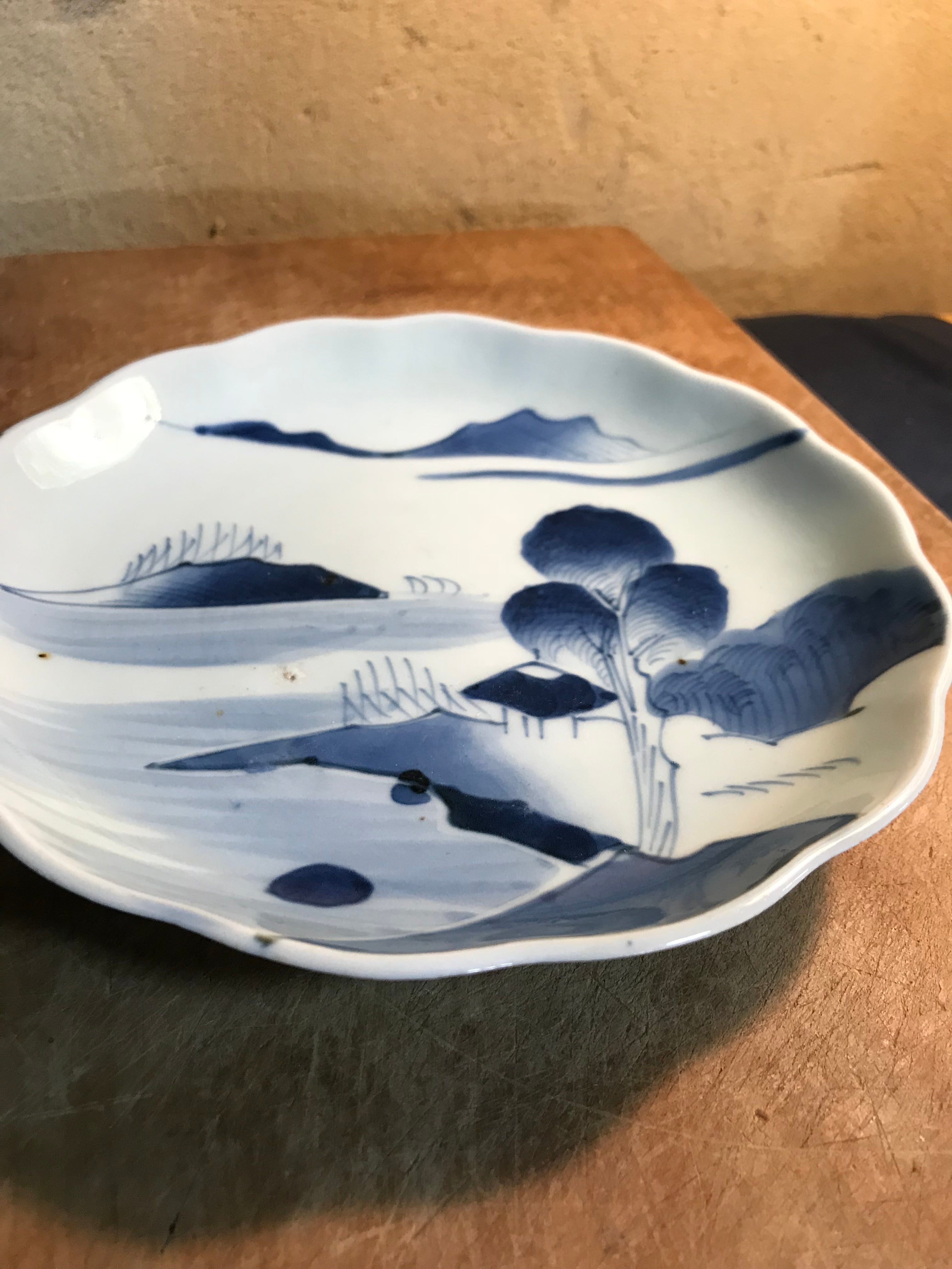 【未使用】十四代辻常陸 輪花 盛皿 染錦龍鳳凰文 未使用】十四代辻常陸 輪花 盛皿 染錦龍鳳凰文