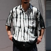 KUON / Arimatsu Shibori Camp Collar Shirt