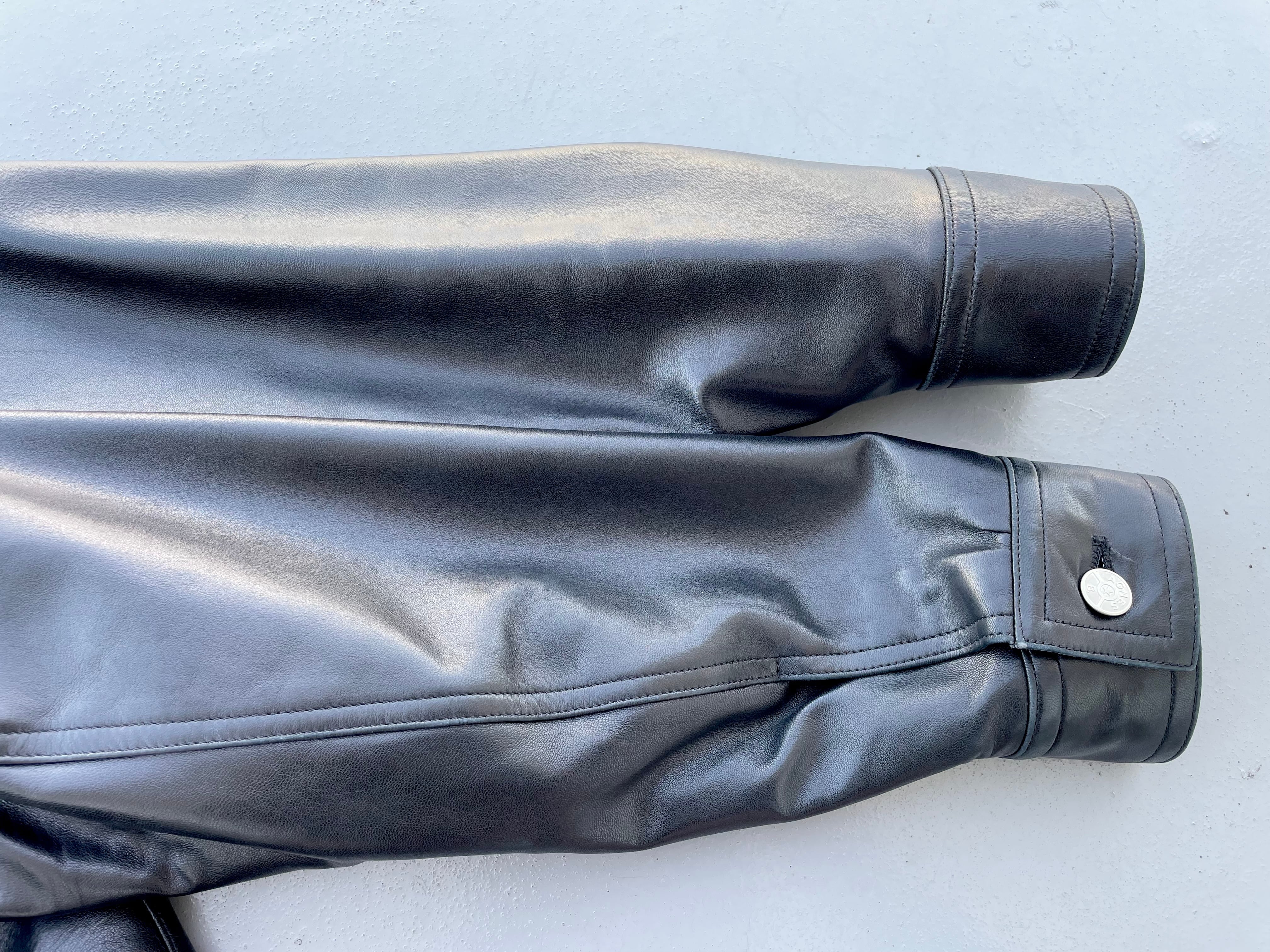 Agnes.b Special Leather Tracker Jacket Black‼︎ France Made!! 90s