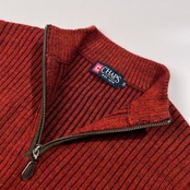 CHAPS チャップス ハイネック ハーフジップ リブ ウールニットセーター サイズ M /メンズ/オレンジレッド系