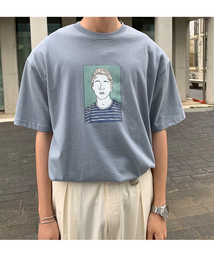 全2色 Tシャツ カットソー プリント カジュアル おしゃれ