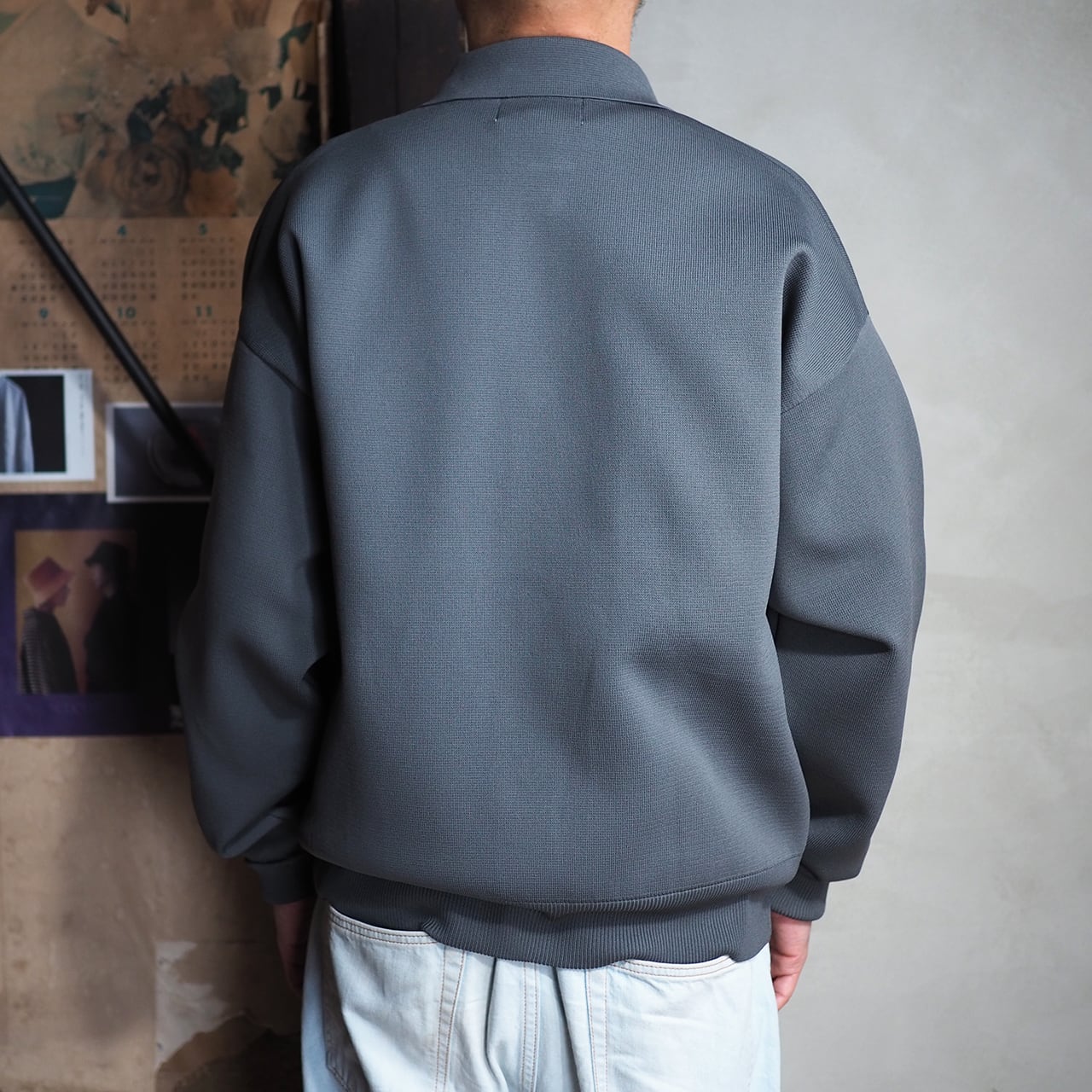 YOKO SAKAMOTO / KNIT COACH JACKET GRAY | 洋服と工芸 omitsu