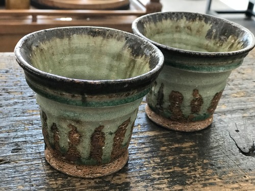 益子焼　陶房賢　陶器の焼酎カップ