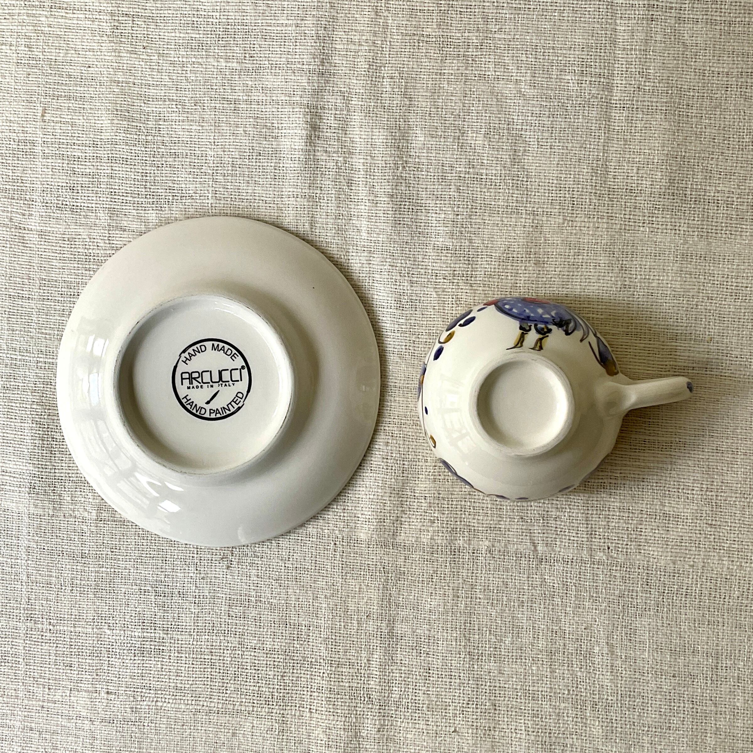 イタリア陶器】デミタスカップ(ニワトリ・青) | 照明＆エシカルライフ