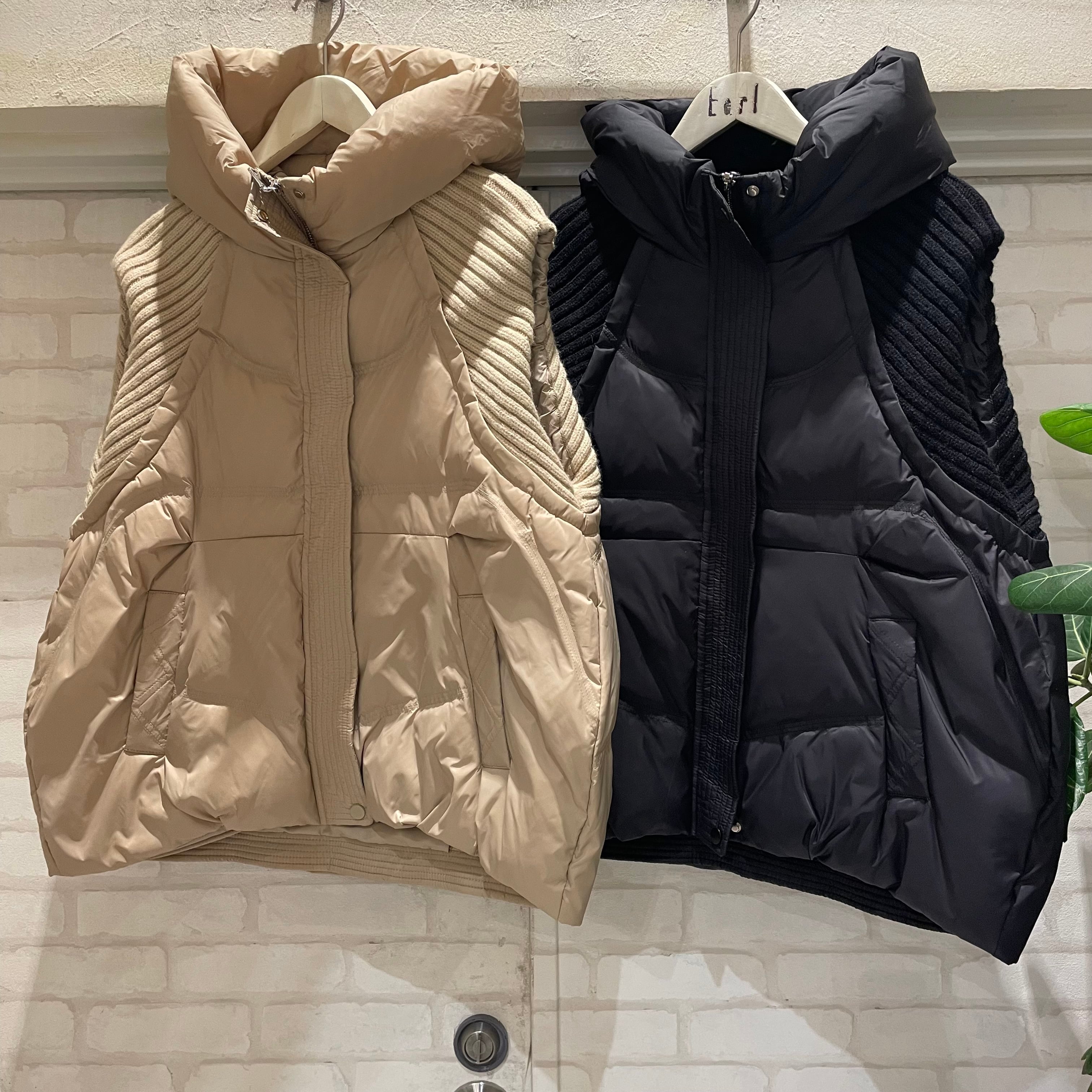 美品 PESERICO ペゼリコ ニットドッキングダウンベスト ビジューポケット 美品 PESERICO ペゼリコ ニットドッキングダウンベスト ビジューポケット