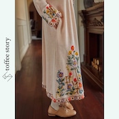 レトロガーリー:美しい刺繍が施されたフォークロアワンピース Y0153