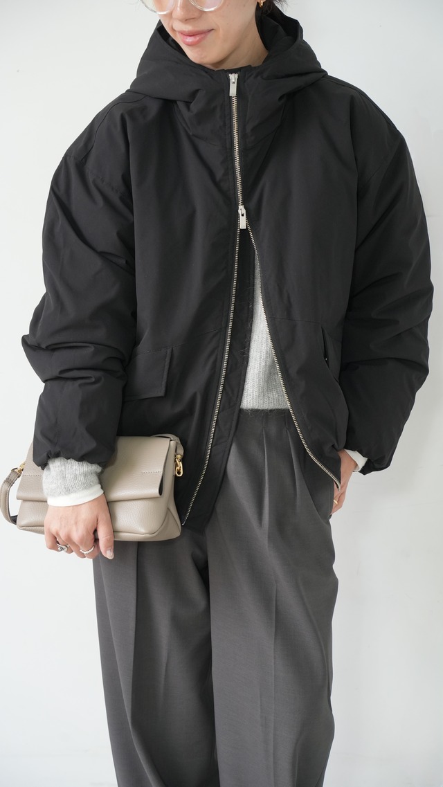 HOODED DOWN JACKET(BLACK)