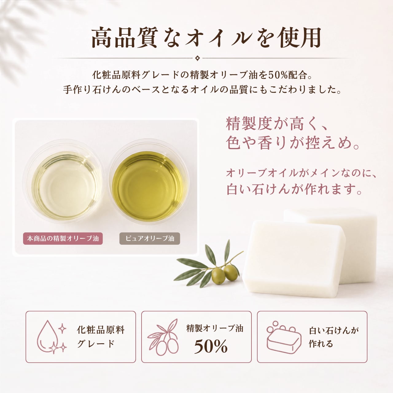 【送料無料・3本セット】手作り石けん用 オイルミックス｜Premium Olive Oil Blend 255g×3