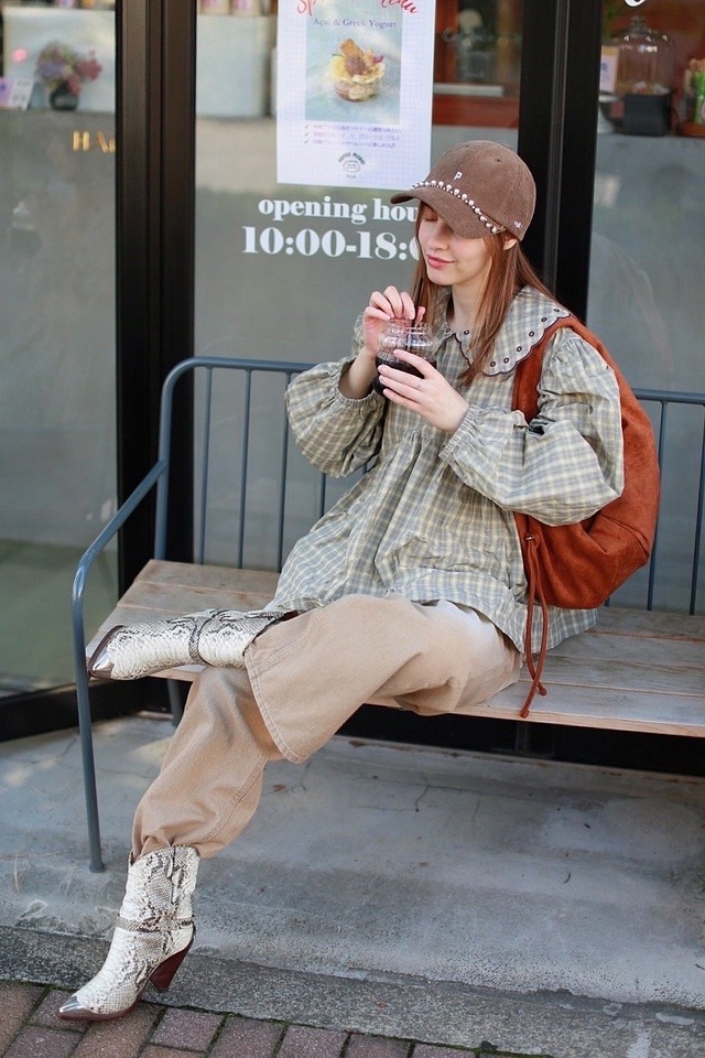 （original）コーデュロイCAP （ビーズストラップ取り外し可能）