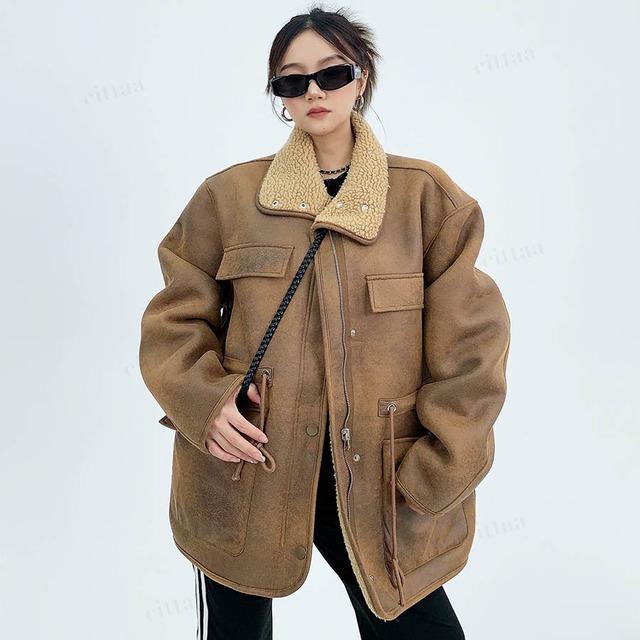 ★予約★【早割限定特典10％OFF】D-471　2025秋新作♡2WAYリバーシブルムートンコート　ブラウン