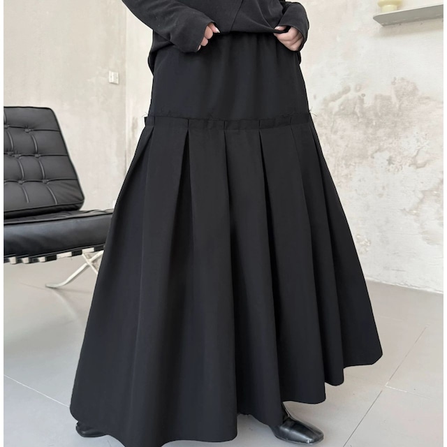 切り替えタックロングスカート　0552