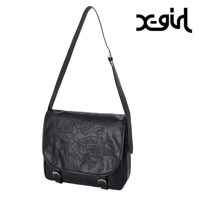 【X-girl】FAUX LEATHER MESSENGER BAG