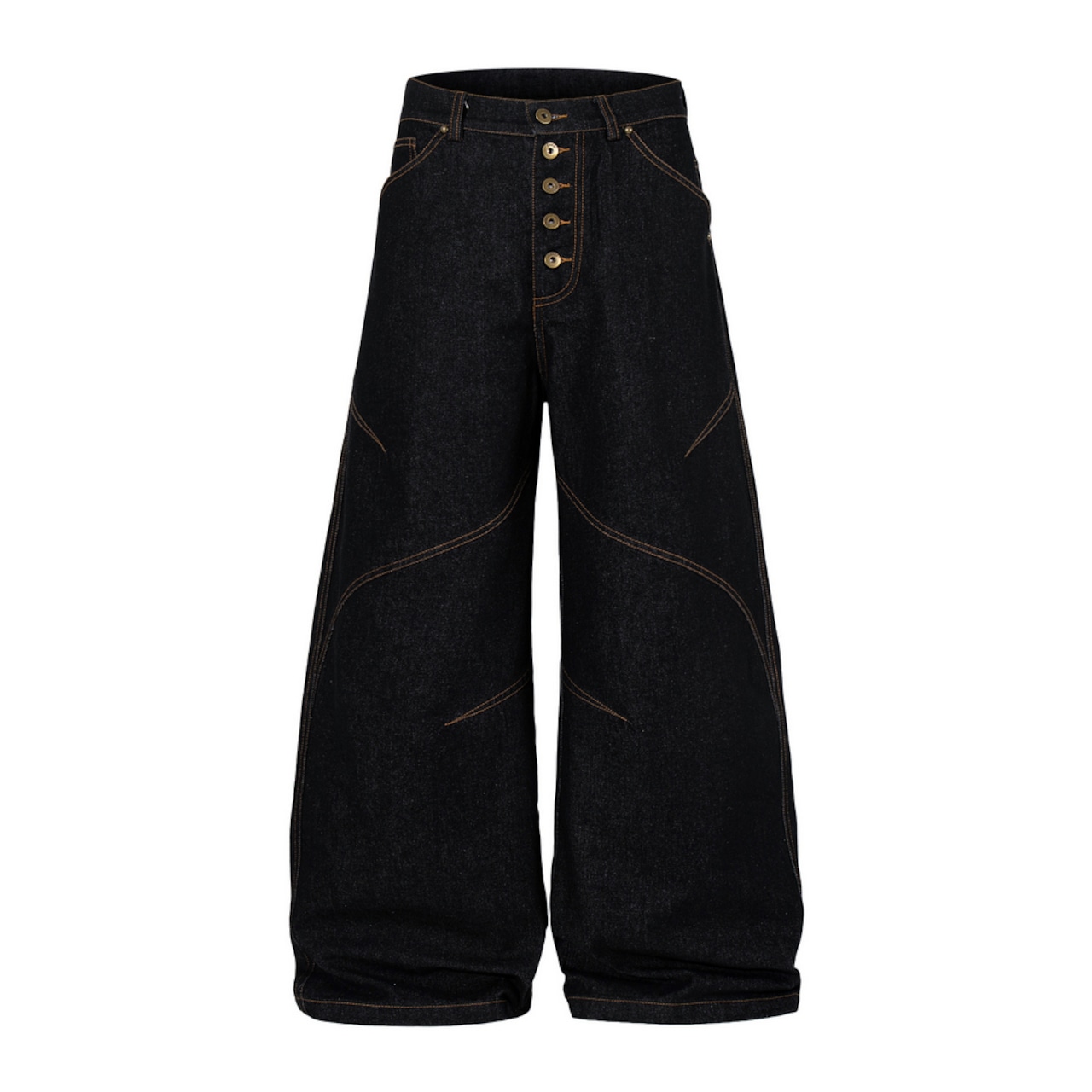 ストリート ボタン デニムパンツ P386