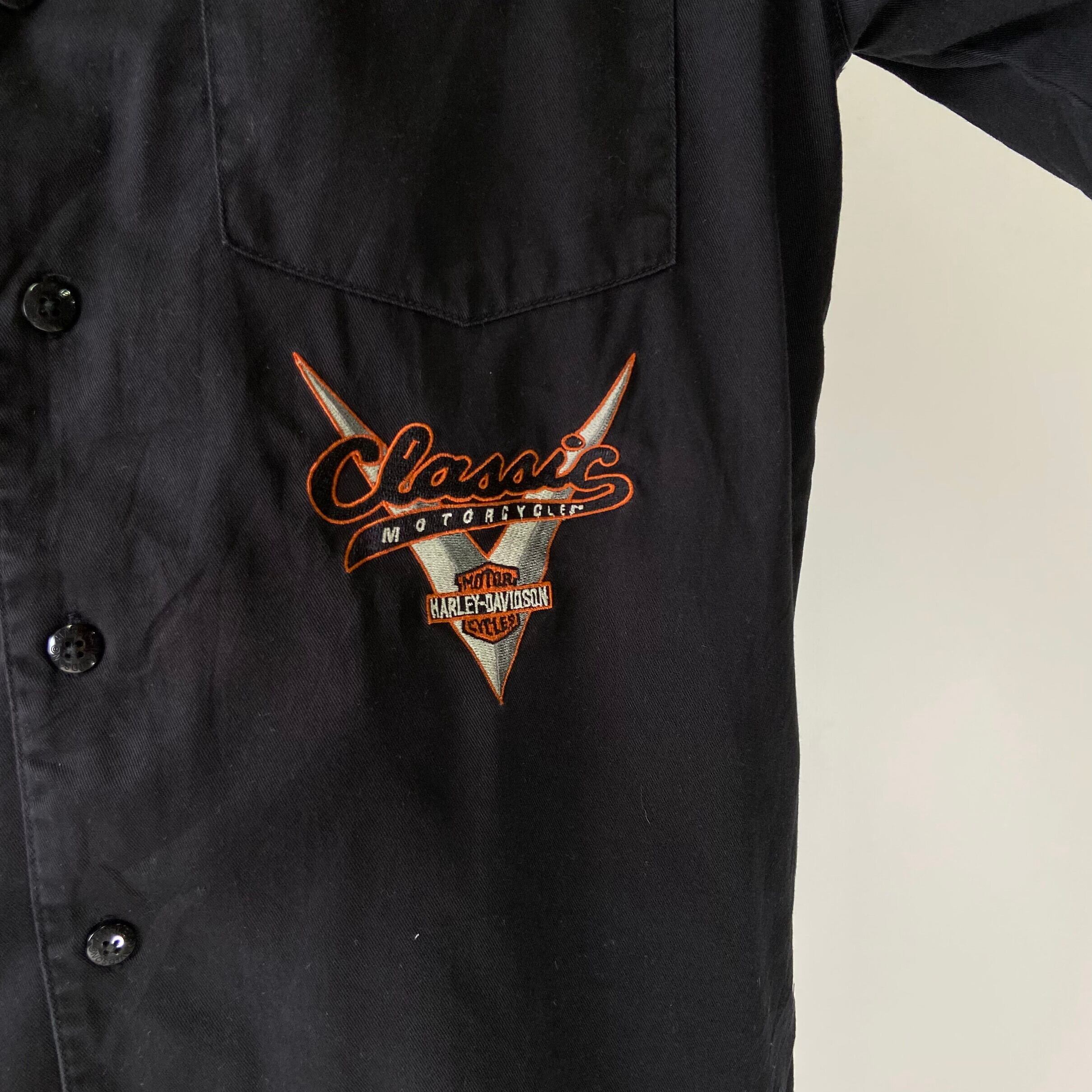 Harley-Davidson ハーレーダビッドソン バックロゴ刺繍 半袖シャツ