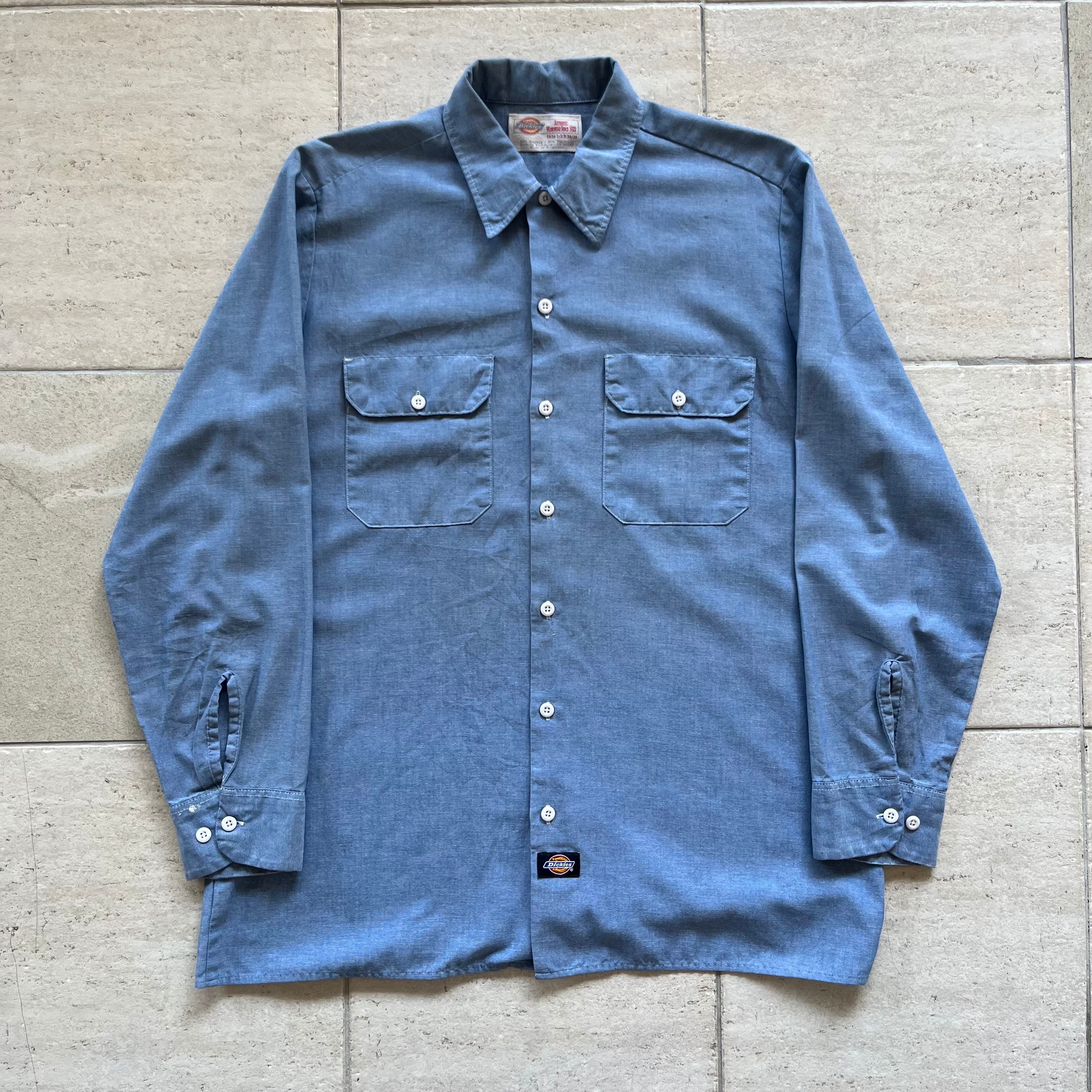60s GLENN BERRY Stencil Chambray S/S Shirt S / US NAVY タイプ