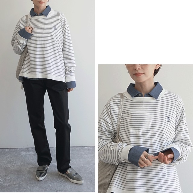 クロップドオーバーデニムシャツ