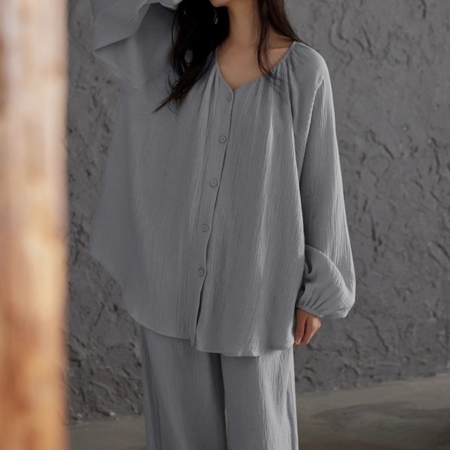 【2type】【M-2XL】v-neck cardigan style pajamas p1508