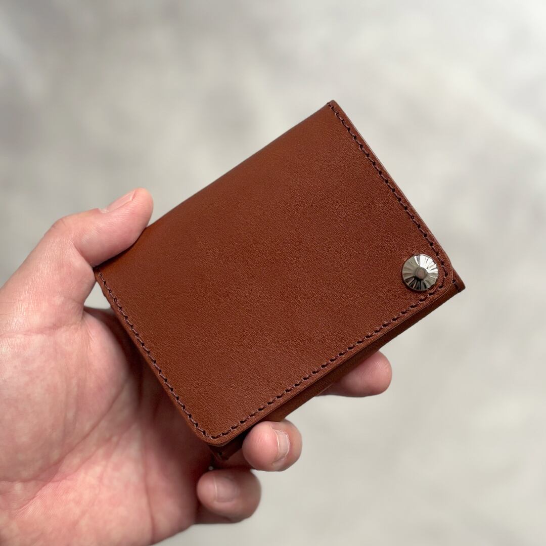 栃木レザー スタッズ コンパクト財布 5色展開 日本製 Made in Japan