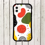 受注生産 iPhoneケース 丸と半円のカラフルポップ柄｜レトロポップ PABS054C