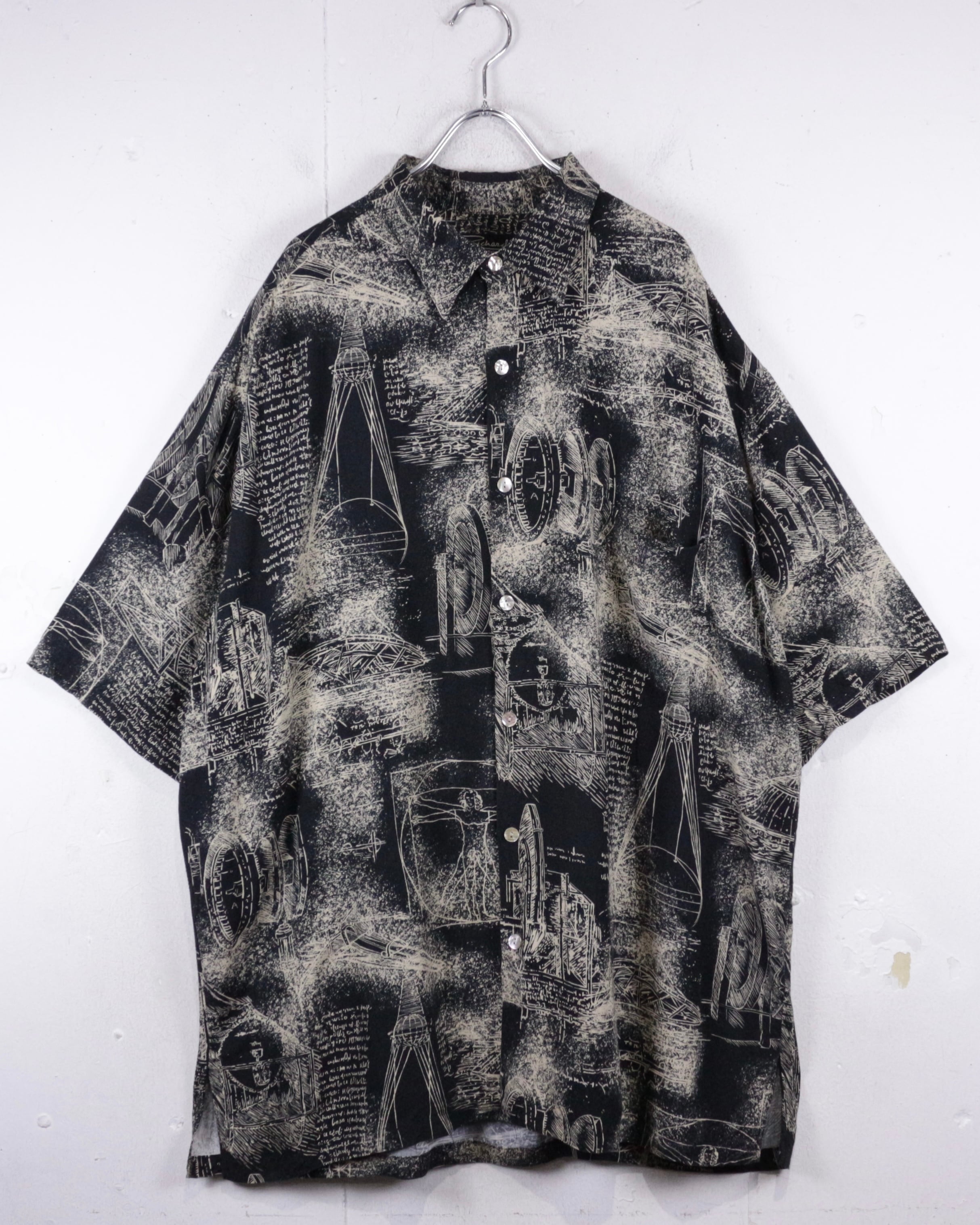 Caka act2】“Leonardo da Vinci” Art Graphic Vintage S/S Shirt